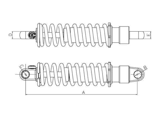 DNM MM-22LAR Vélo bobine de suspension hydraulique de ressort choc rebond de buggygokart / scooter / ATV / vélo 200-260 mm de longueur 2