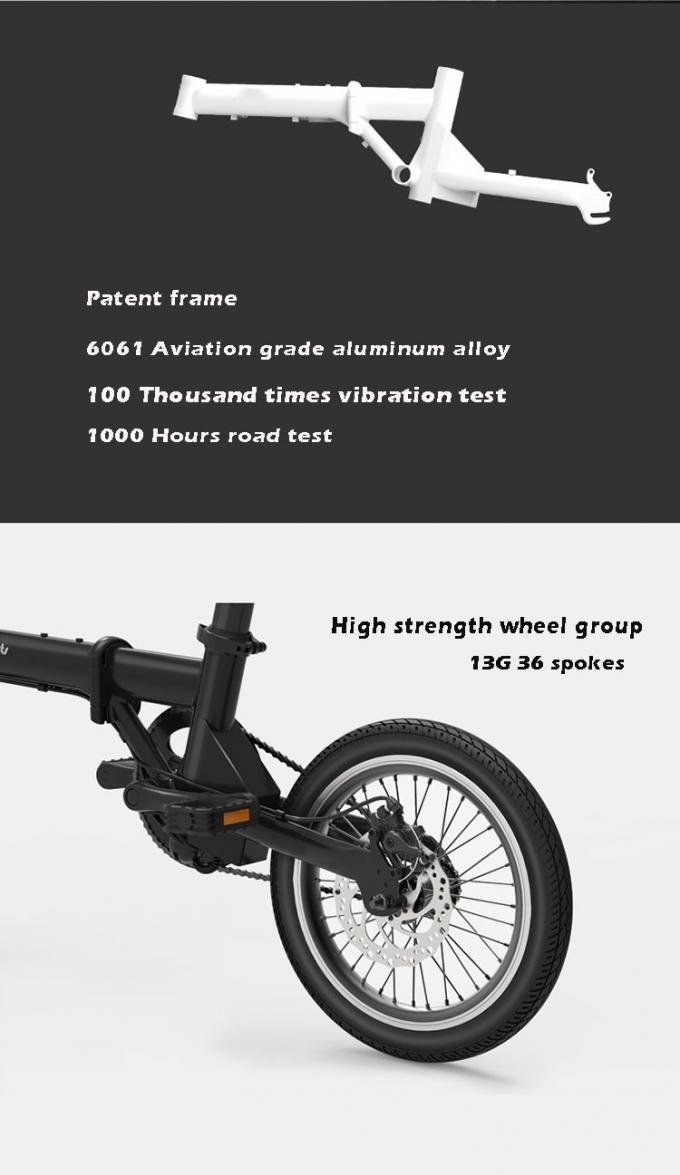 CE 16" vélo pliant électrique/vélo 200-250w alimenté par batterie au lithium sans balai 5