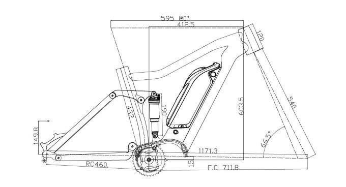 Boost 27.5er Cadre de vélo électrique w/ Bafang 1000w Suspension en alliage d'aluminium Mtb E-Bike 6