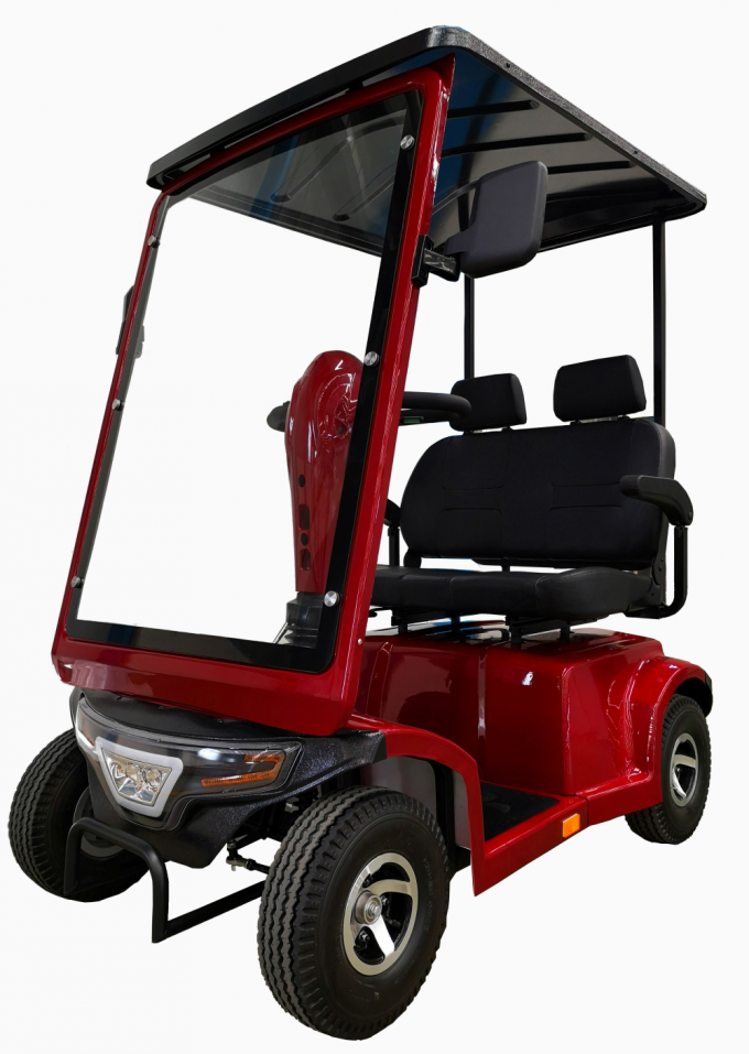 grosse taille 4 roues scooter de mobilité électrique avec toit pour les personnes handicapées rouge 1