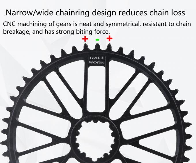 Vélos de gravier de carbone légers roue en chaîne creuse de 170 mm étroite large enchaînement 4