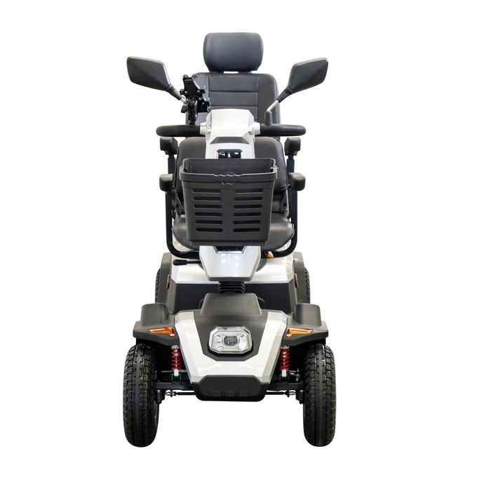 Scooter électrique à deux places de 950W avec frein électrique magnétique pour voyager en plein air blanc 2