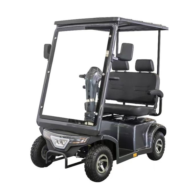 Scooter de mobilité électrique à quatre roues à double siège avec glissade et repose-tête avec écran LCD 1