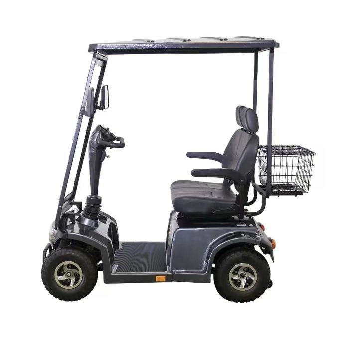 Scooter de mobilité électrique à quatre roues à double siège avec glissade et repose-tête avec écran LCD 0