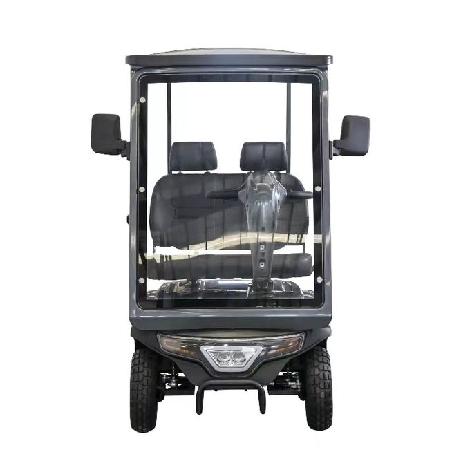 Scooter de mobilité électrique à quatre roues à double siège avec glissade et repose-tête avec écran LCD 2