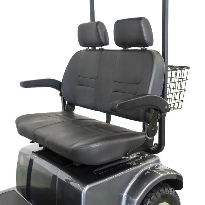 Scooter de mobilité électrique à quatre roues à double siège avec glissade et repose-tête avec écran LCD 6